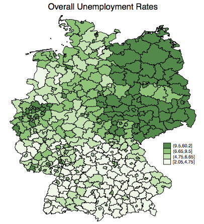 Unemployment in Germany Map